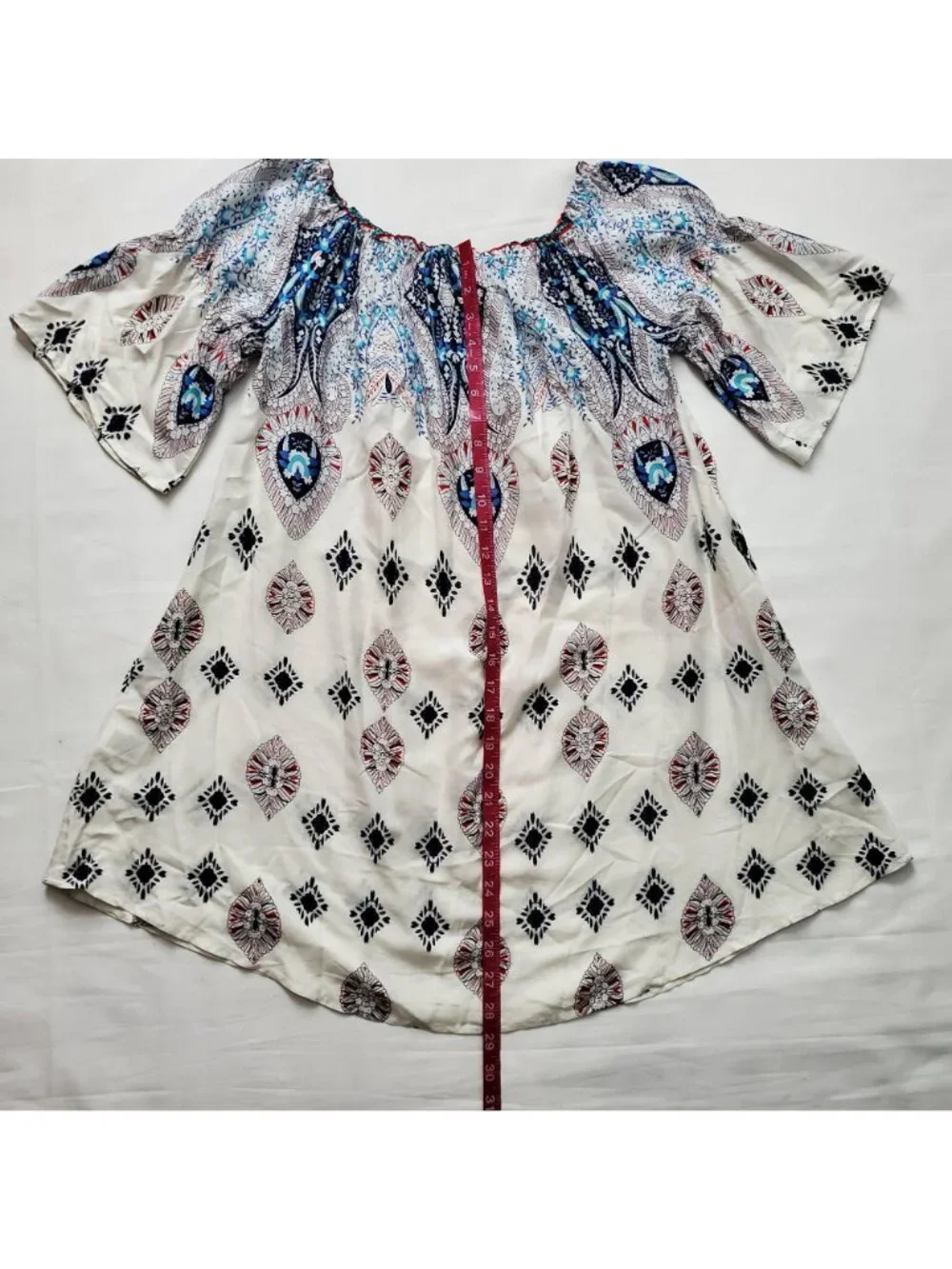 UMGEE Women's Floral Bell Sleeves Off-Shoulder Tunic Mini Dress Size Small‎ - Picture 13 of 14
